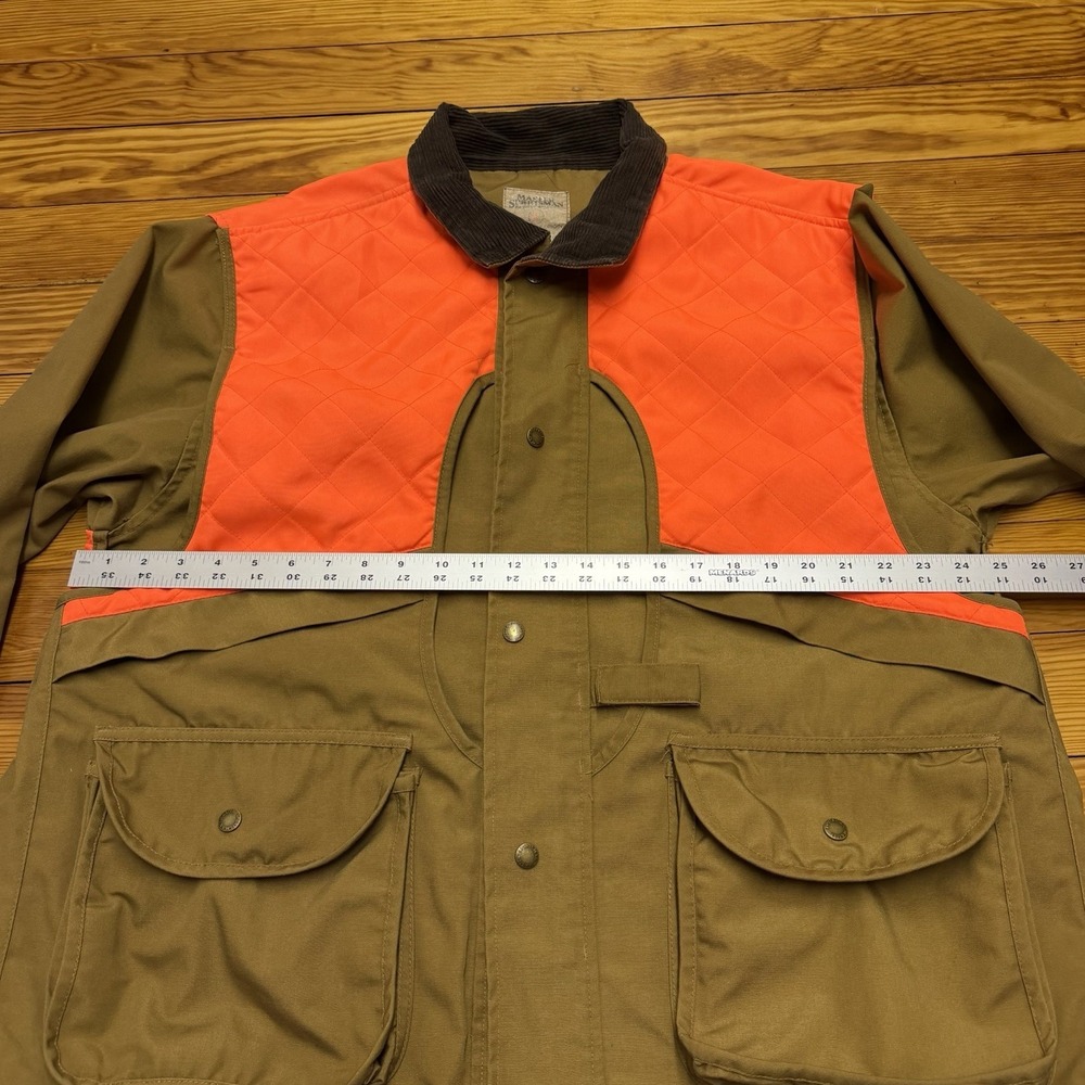 Master Sportsman Hunting Jacket Brown Blaze Orange Men's Large Small Game Pouch - Picture 4 of 11